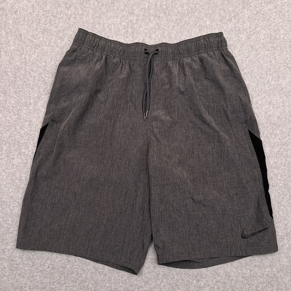 Nike Contend Volley Swim Trunks Board Shorts Men's Medium Gray Brief Lined EUC - Picture 1 of 9